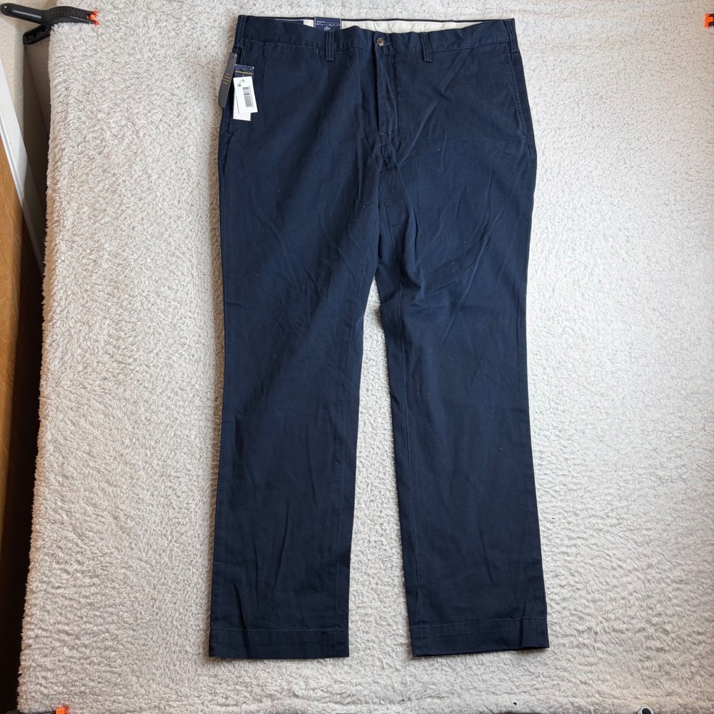 NEW Polo Ralph Lauren Bedford Chino Navy Blue Straight Fit Cotton Pants 38x32